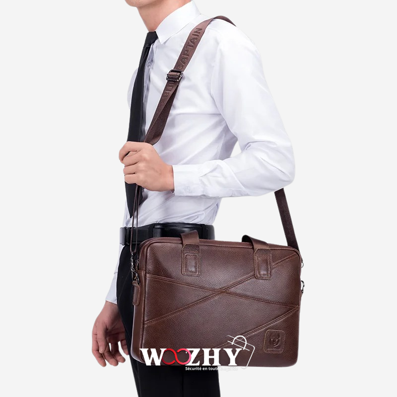 Sacoche Ordinateur en Cuir de 15 Pouces Pour Homme
