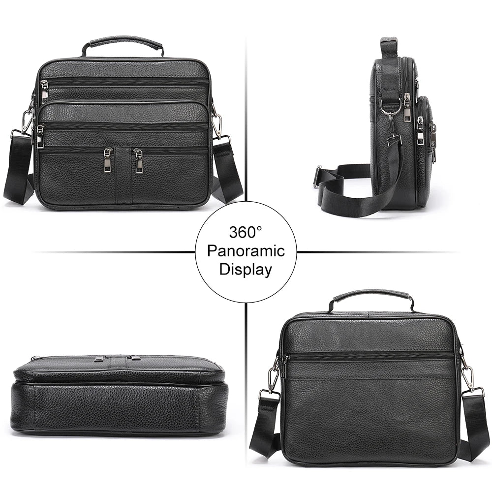 Sacoche Ordinateur en Cuir Multi-compartiment 12 Pouces