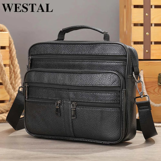 Sacoche Ordinateur en Cuir Multi-compartiment 12 Pouces
