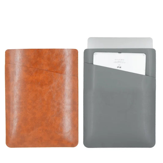 Pochette Ordinateur En Cuir Double Couches